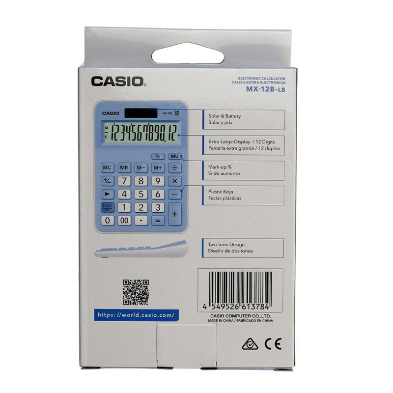 CASIOCASIO MX-12B-LB MAVİ HESAP MAK.4549526613784