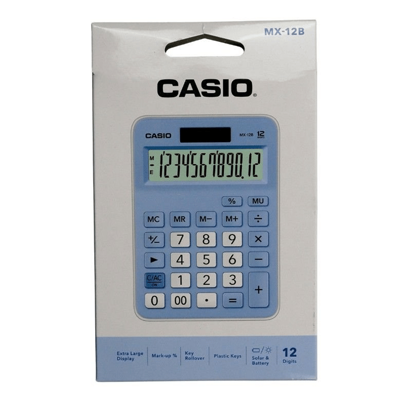 CASIOCASIO MX-12B-LB MAVİ HESAP MAK.4549526613784