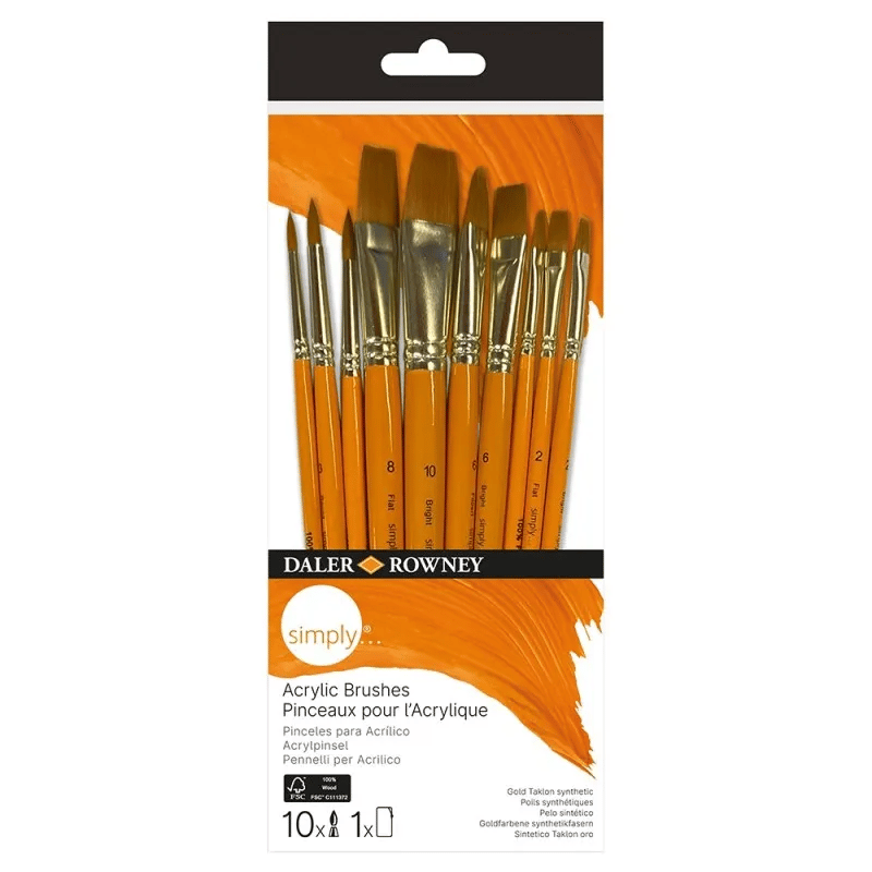 SANAT MALZEMELERİDAL SIMPLY 216620110 ACRYLIC SH 10 BRUSH SET5011386137896