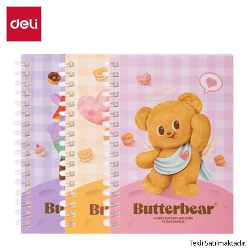 DELİDELİ BUTTER BEAR 152X105MM 80 YP 70G SPİRALLİ DEFTER HY2196942233662584