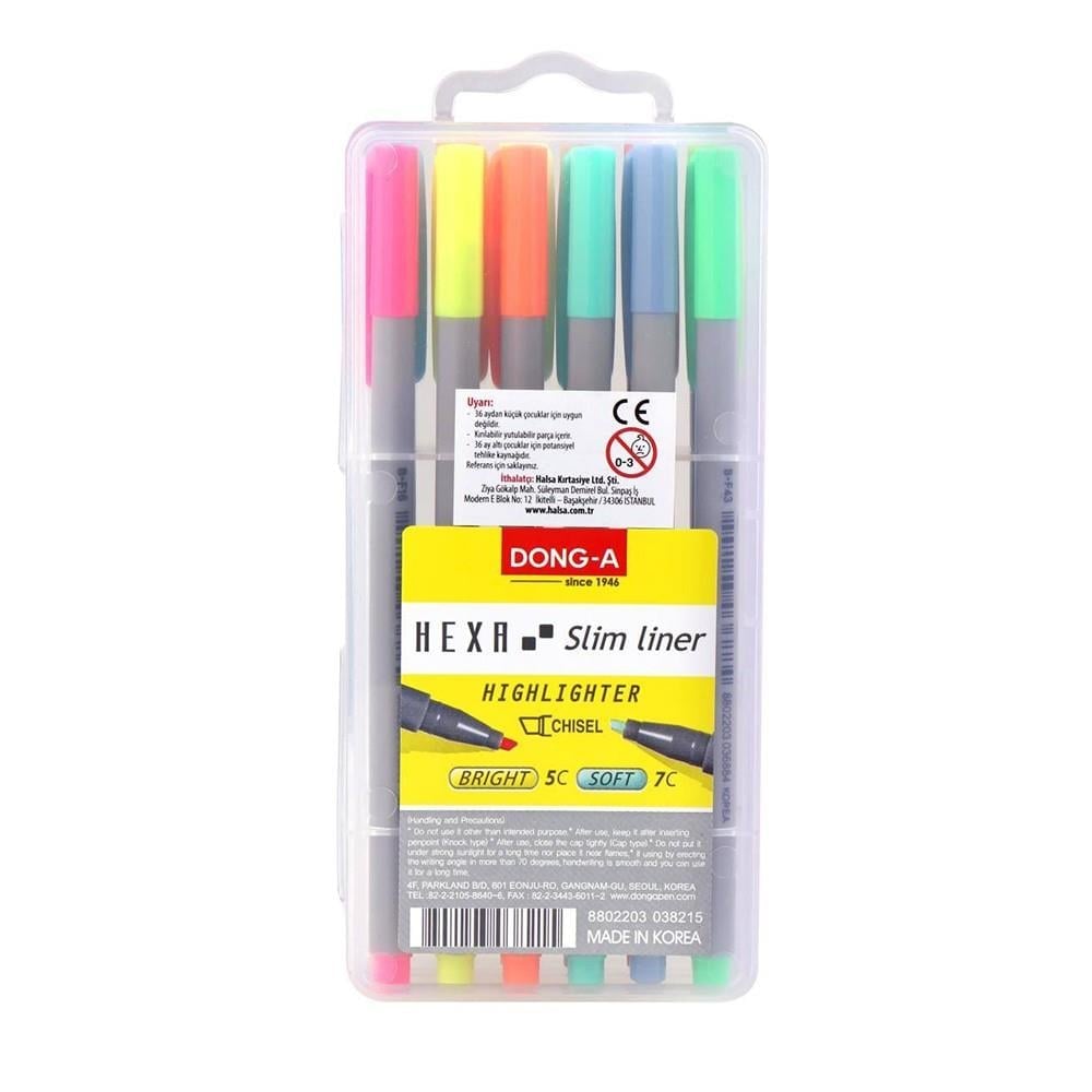 Dong-A Hexa Slimliner Fosforlu Kalem 12li Set