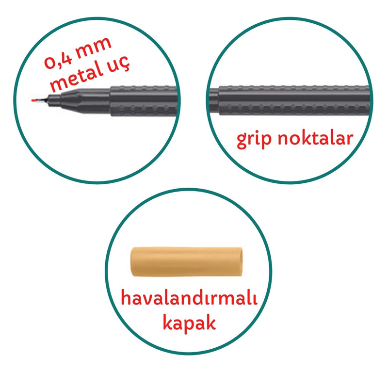 FABER-CASTELLF.CASTELL 1516 GRİP FİNEPEN 0.4 Siyah85746