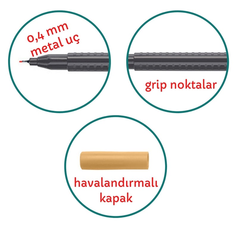 MarkasızFaber Castell Grip Finepen 1516 0.4 mm Açık Mor85746-011