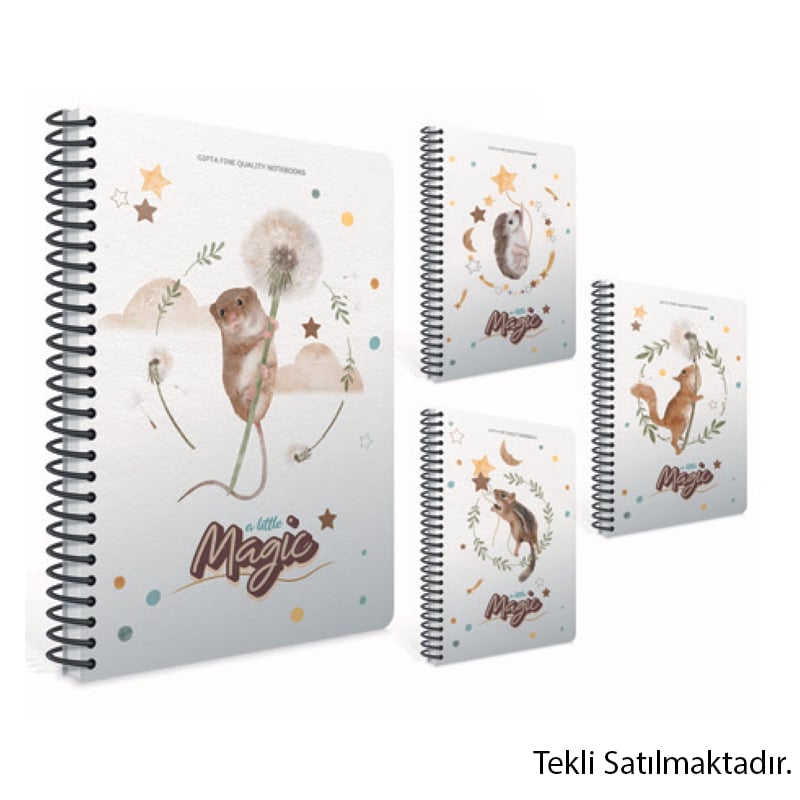 GIPTAGıpta A Little Magic Spiralli Defter A4 Büyük 80 Yaprak Kareli8697236858561