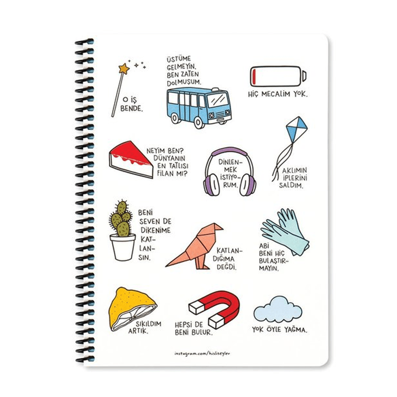 KESKİNCOLORHisli Şeyler Hepsi De Beni Bulur. Spiralli Stickerli Çizgili A4 Defter 5005028693043144163