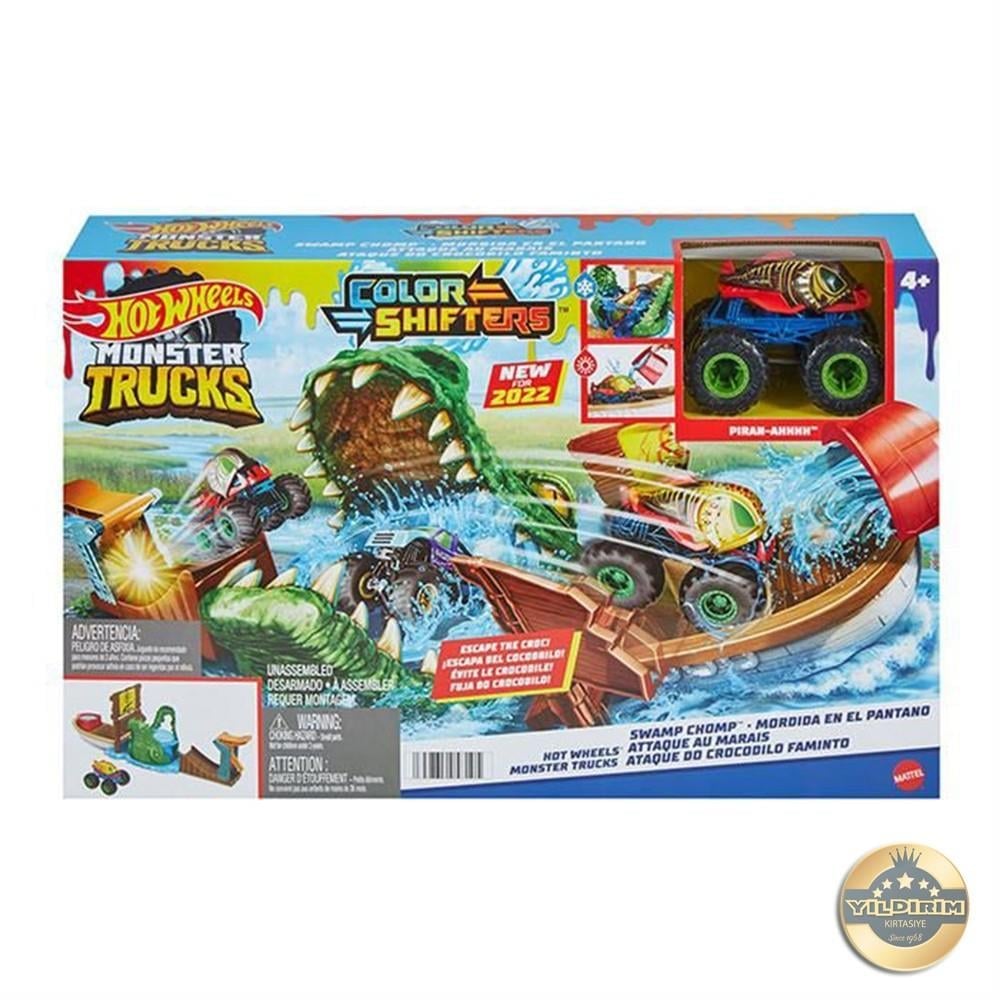 Hot Wheels Monster Trucks Renk Değişen Timsahdan Kaçış Seti HGV14