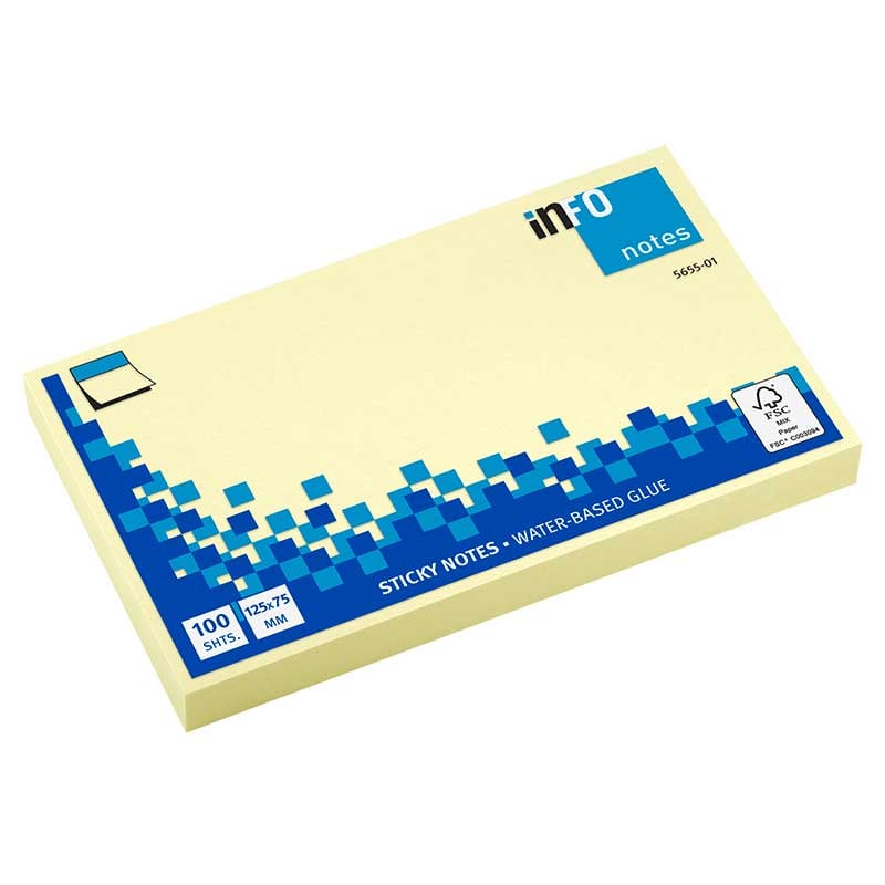 HALSAİNFO NOTES YAPIŞKANLI NOT KAĞIDI 75X125 MM SARI356143