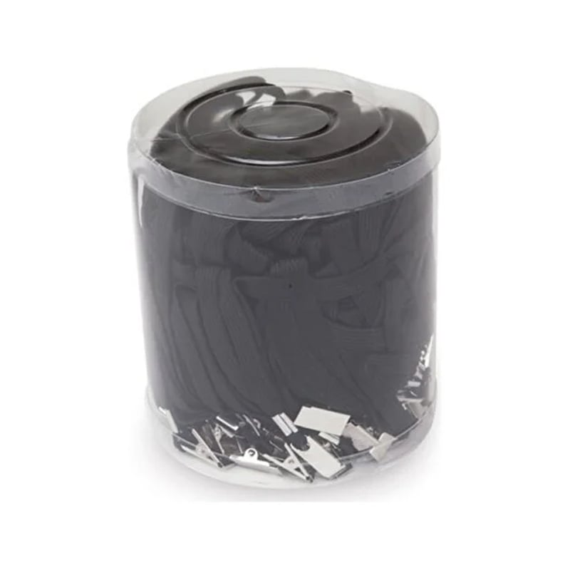 MarkasızINOX YAKA KARTI İPİ METAL KLİPSLİ SİYAH 50'Lİ PAKET8681322307699