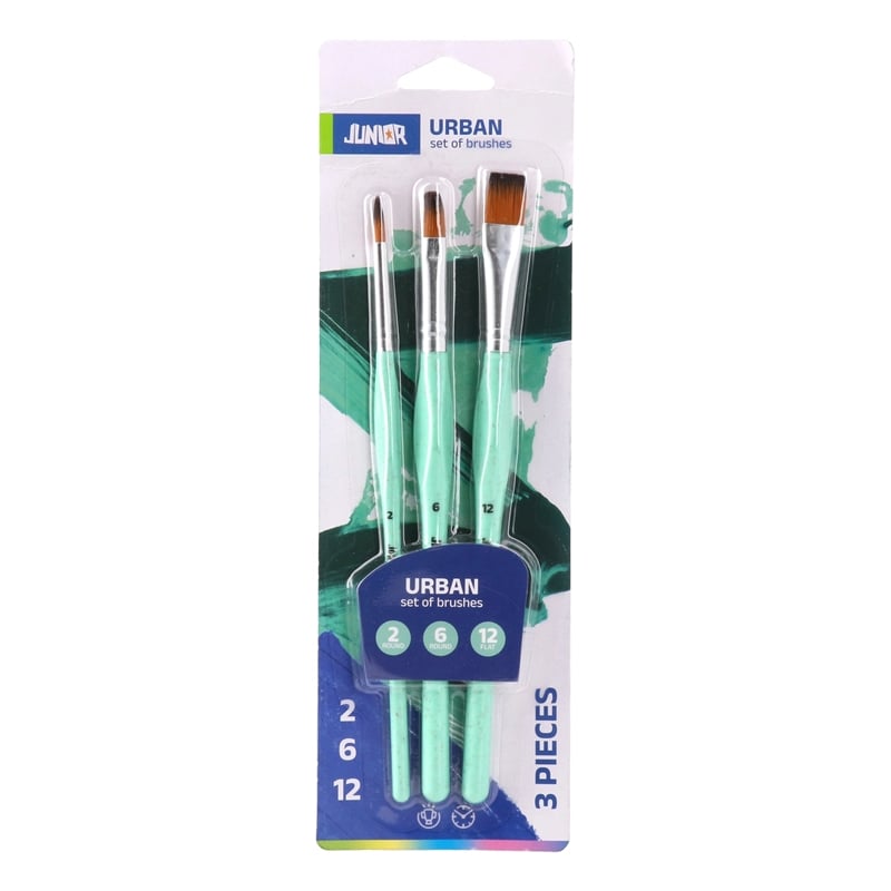 MARKASIZJUNIOR 131036 URBAN SET OF BRUSHES GREEN 3 PCS 6*1448600828165077