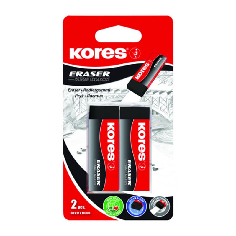 KORESKORES SİLGİ KE20 60x21x10 SİYAH 2 AD/BLKOR-SLG-004