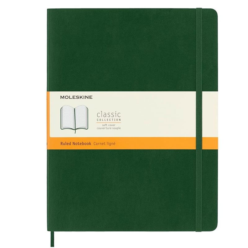 MOLESKINEMoleskine Klasik Defter, Yumuşak Kapak, XL (19x25 ) Çizgili/Astarlı, Mersin Yeşili, 192 Sayfa8053853600059