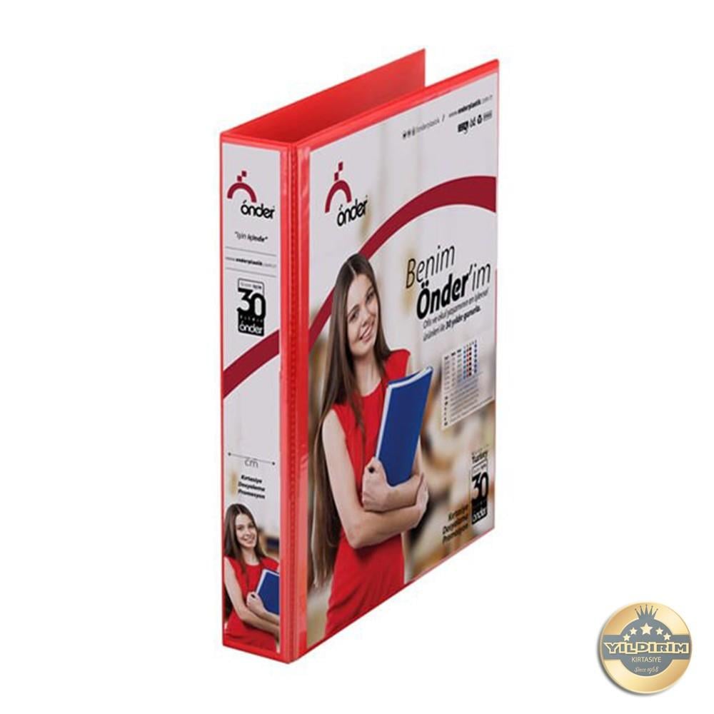 Önder 2 Delikli İç Cepli Sunum Dosyası 7 cm Kırmızı