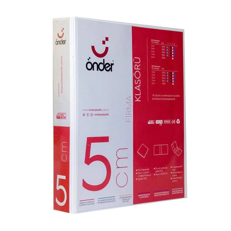 ÖNDERÖnder 2015-5 Firma Klasörü 5 Cm 4 Halka Beyaz8695253201551 