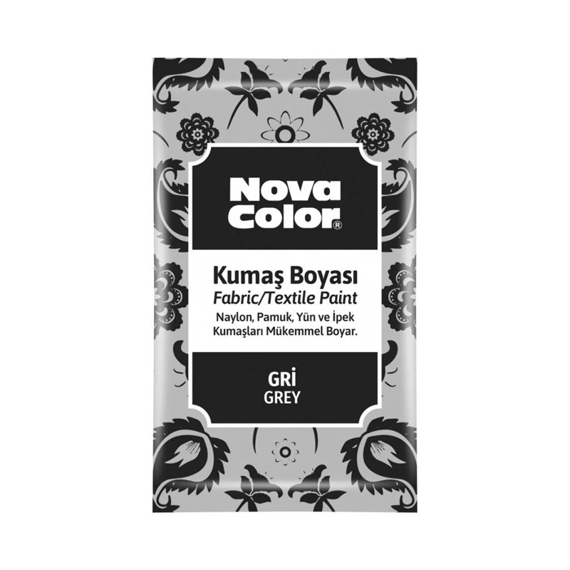 NOVACOLORTOZ KUMAŞ BOYASI GRİ 12 GR NOVA COLOR NC-9088681861005254