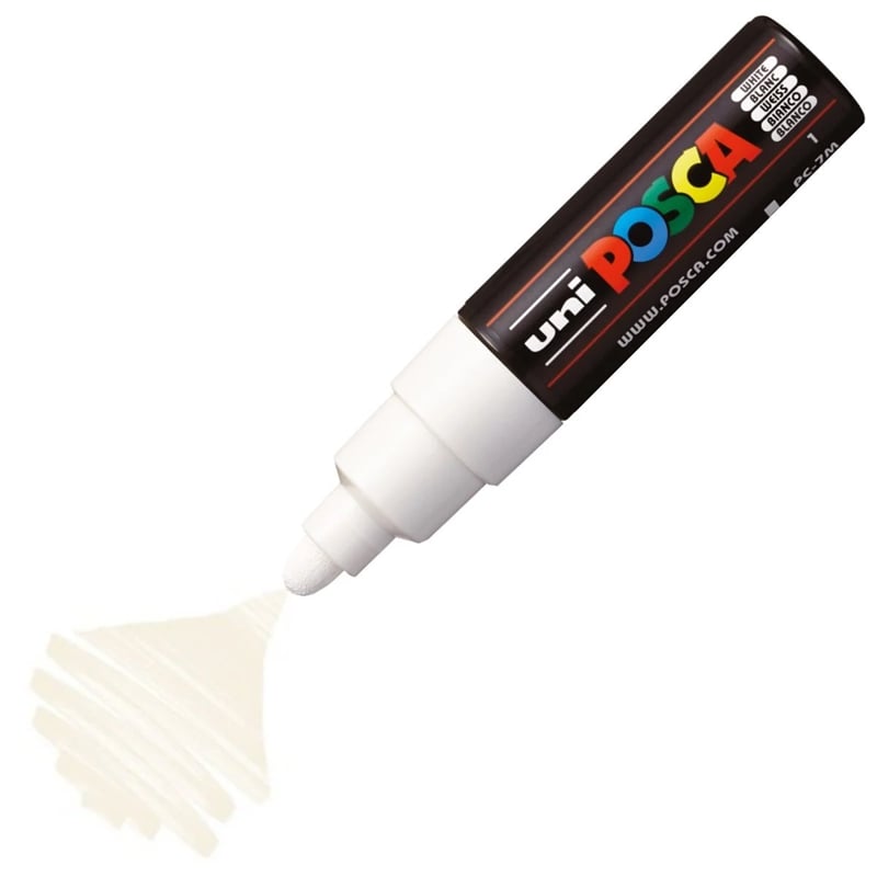 UNİBALLUNİ-BALL PC-7M -POSCA SU BAZLI MARKER BEYAZ  4,5-5,54902778228258