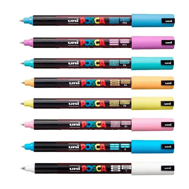 UNİBALLUNİ-BALL POSCA PC-1MR/8C SC SET 0.7 SU BAZLI POSTER MARKER SOFT RENKLER 8 Lİ4902778249246
