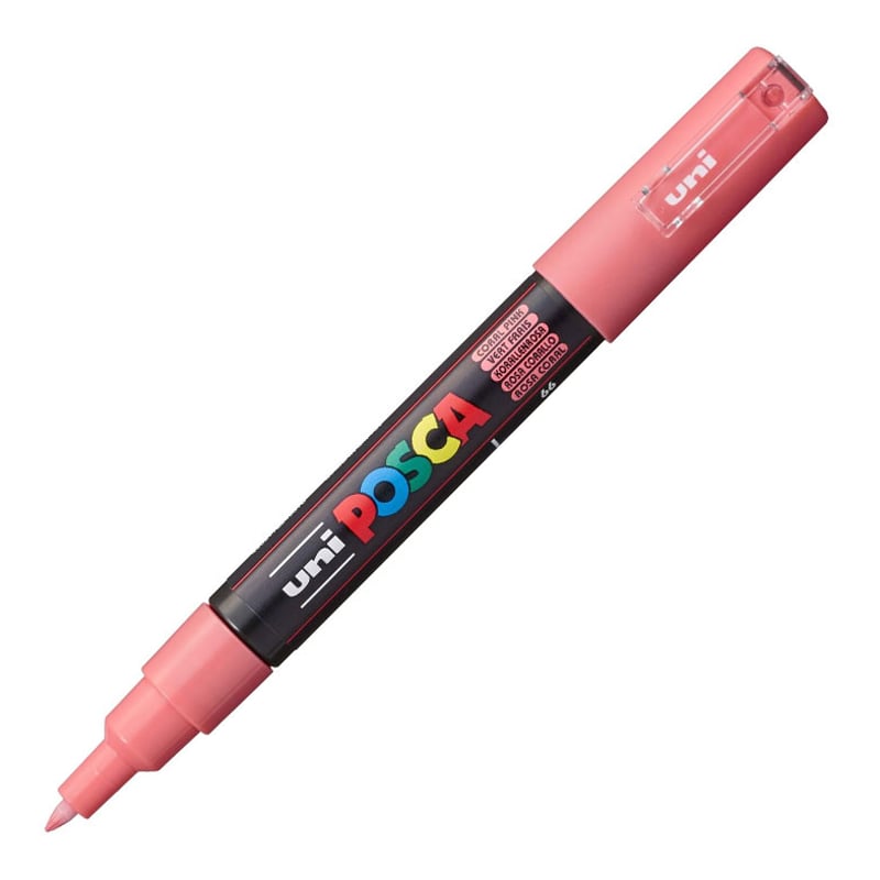 UNİBALLUNİ POSCA 0.7mm SU BAZLI BOYAMA MARKÖRÜ MERCAN PEMBESİ4902778249376