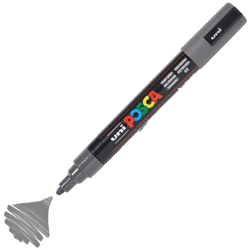UNİBALLUNİBALL PC-5M POSCA 1.8-2.5mm  SU BAZLI POSTER MARKÖR DEEP GREY4902778262535