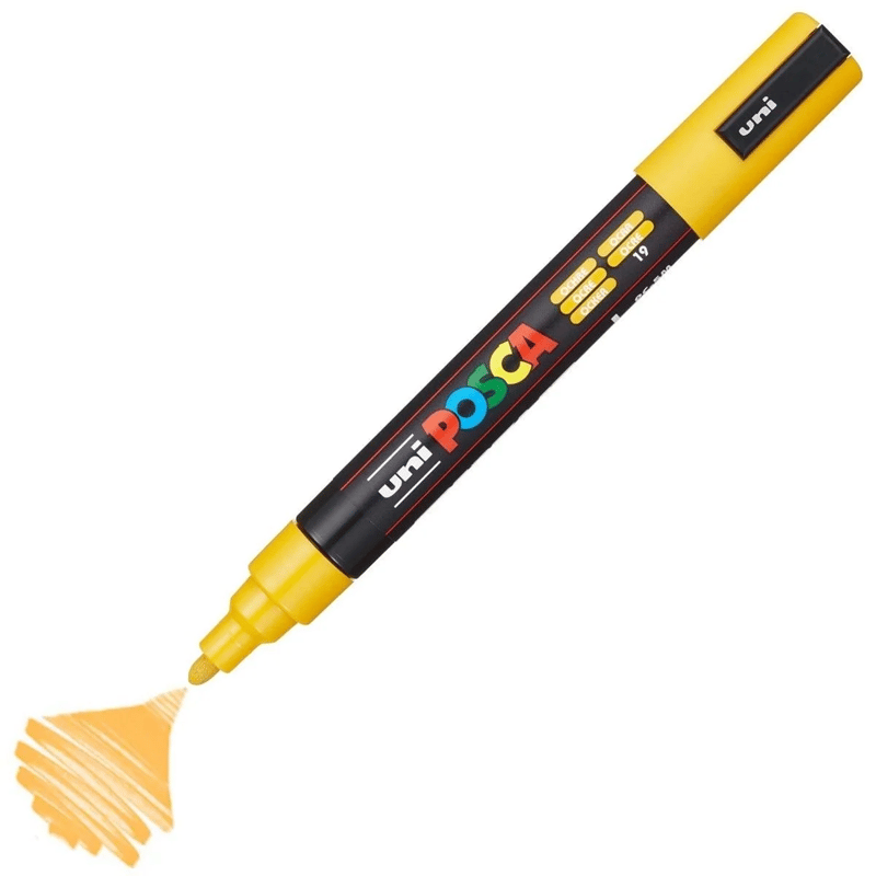 UNİBALLUNİBALL PC-5M POSCA 1.8-2.5mm METALİK SU BAZLI POSTER MARKÖR OKRA4902778262580