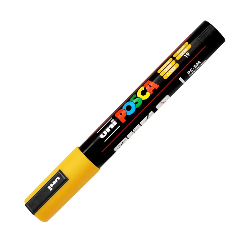 UNİBALLUNİBALL PC-5M POSCA 1.8-2.5mm METALİK SU BAZLI POSTER MARKÖR OKRA4902778262580