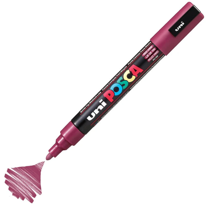 MarkasızUNİBALL PC-5M POSCA 1.8-2.5mm SU BAZLI POSTER MARKÖR RED WINEY0003028