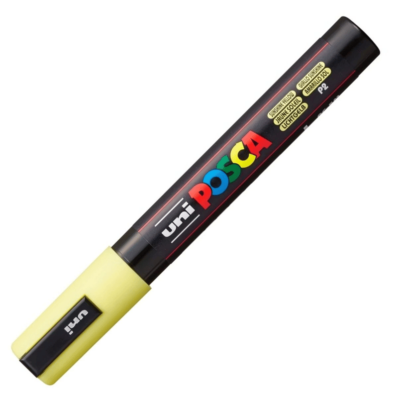 UNİBALLUNİBALL PC-5M POSCA 1.8-2.5mm  SU BAZLI POSTER MARKÖR GÜNEŞ SARISI4902778249253