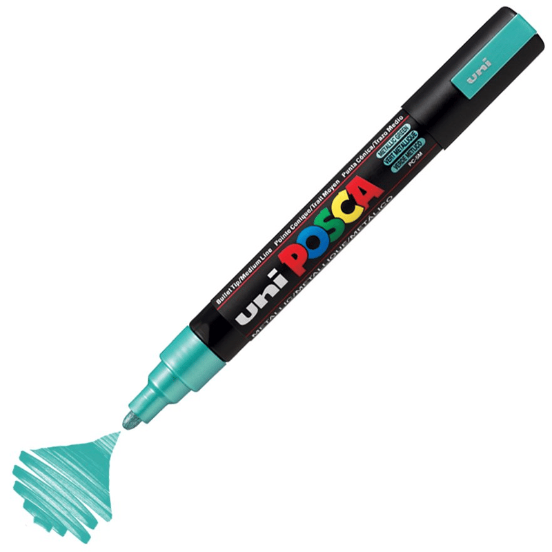 MarkasızUNİBALL PC-5M POSCA 1.8-2.5mm METALİK SU BAZLI POSTER MARKÖR GREENY0003020