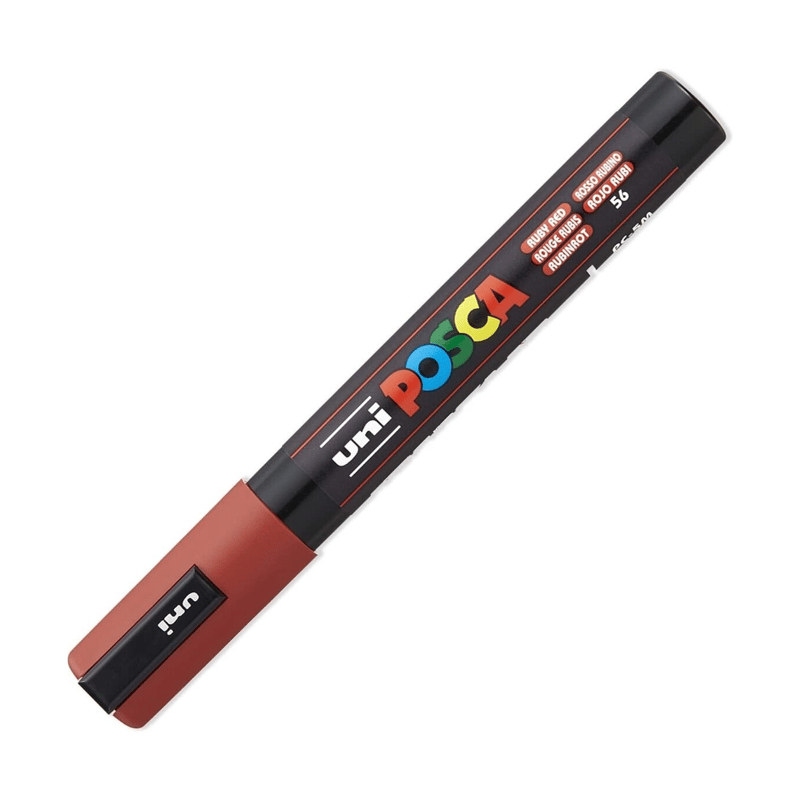 UNİBALLUNİBALL PC-5M POSCA 1.8-2.5mm METALİK SU BAZLI POSTER MARKÖR RUBY RED4902778262542