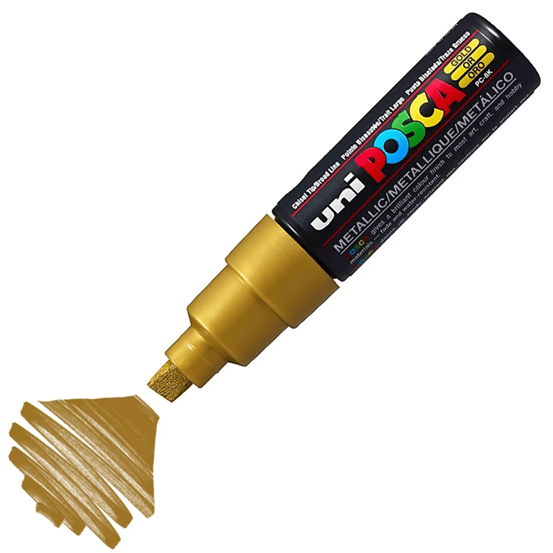 MarkasızUNİBALL PC-8K POSCA 8mm METALİK SU BAZLI POSTER MARKÖRÜ GOLDY0002994