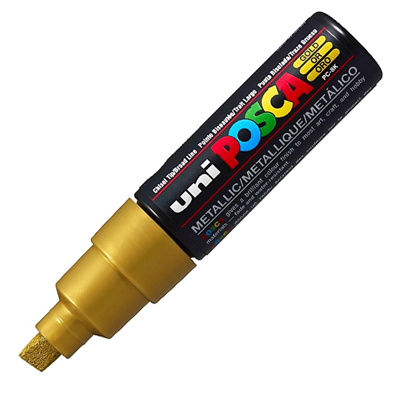 MarkasızUNİBALL PC-8K POSCA 8mm METALİK SU BAZLI POSTER MARKÖRÜ GOLDY0002994
