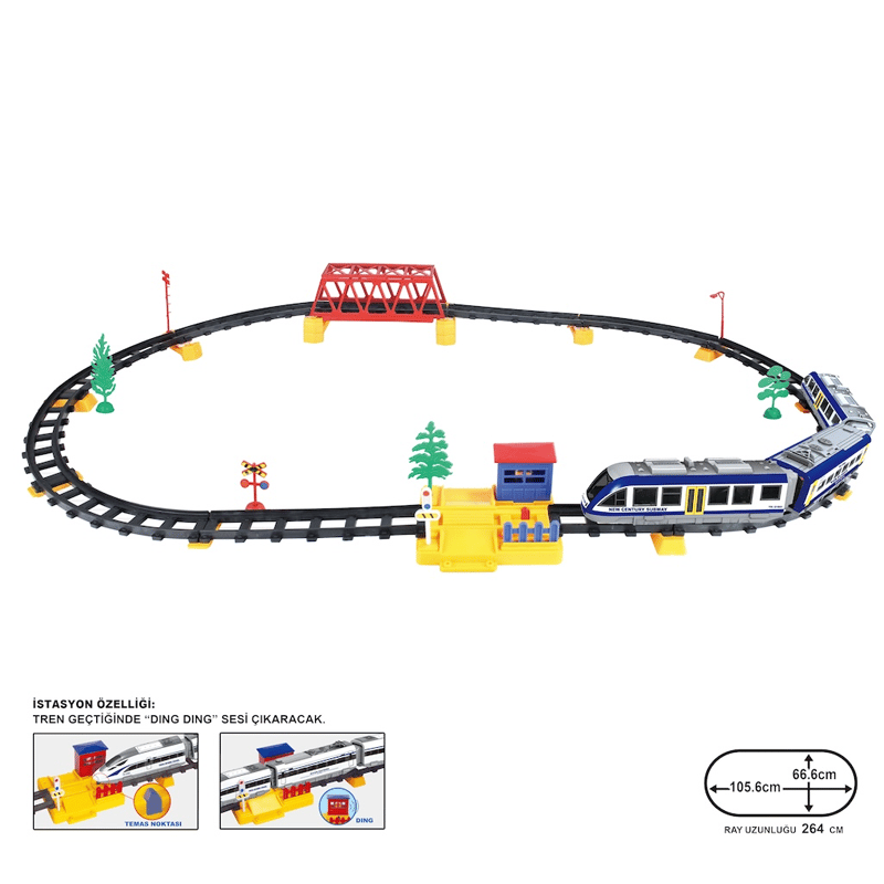 MarkasızVARDEM LE-2805Y-1 KUMANDALI 49PCS IŞIKLI VE SESLİ 264CM TREN SET8694359103943