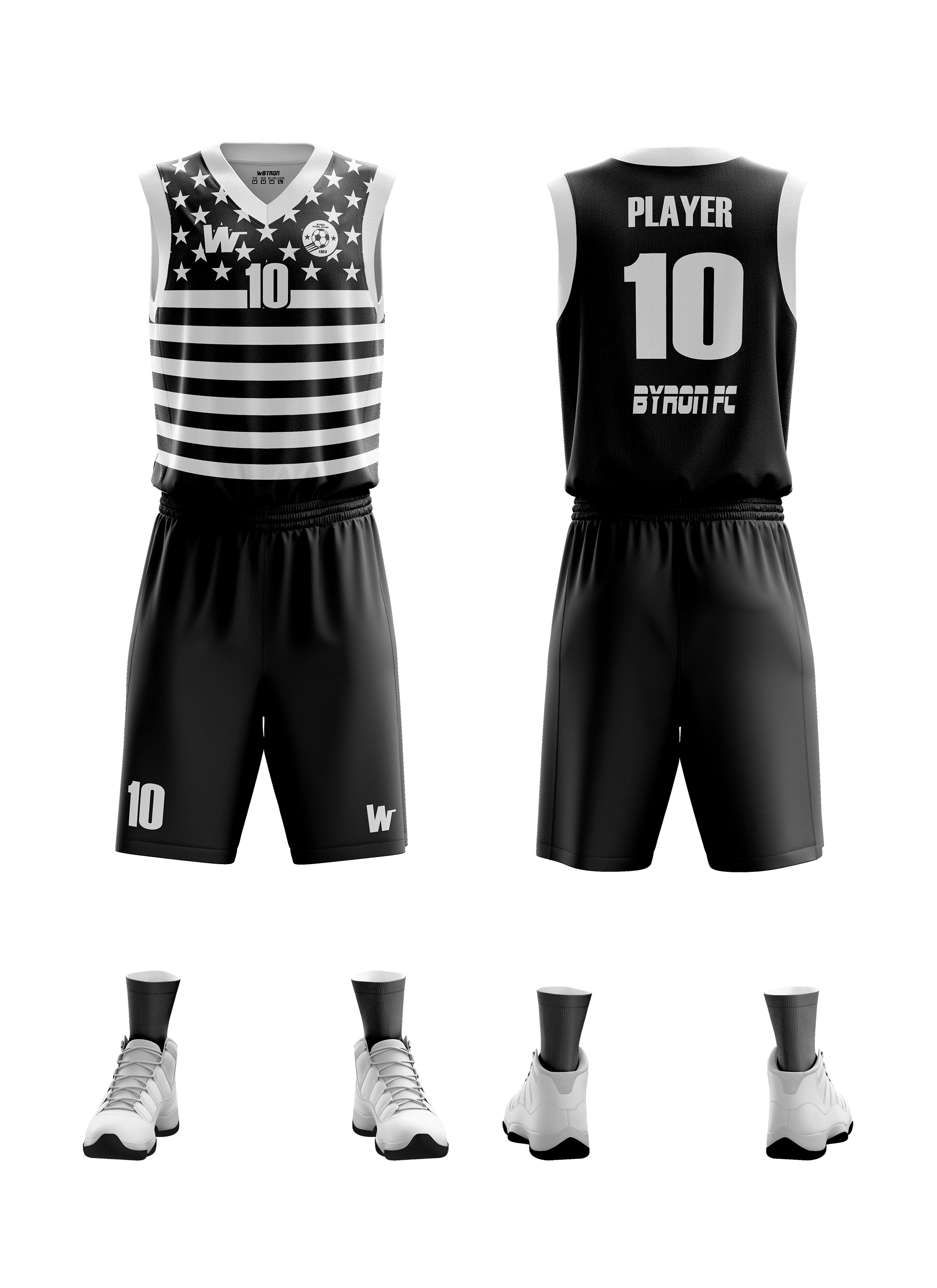 Basketbol Çizgili Forma Takım Model 005 0100-01 Siyah Beyaz