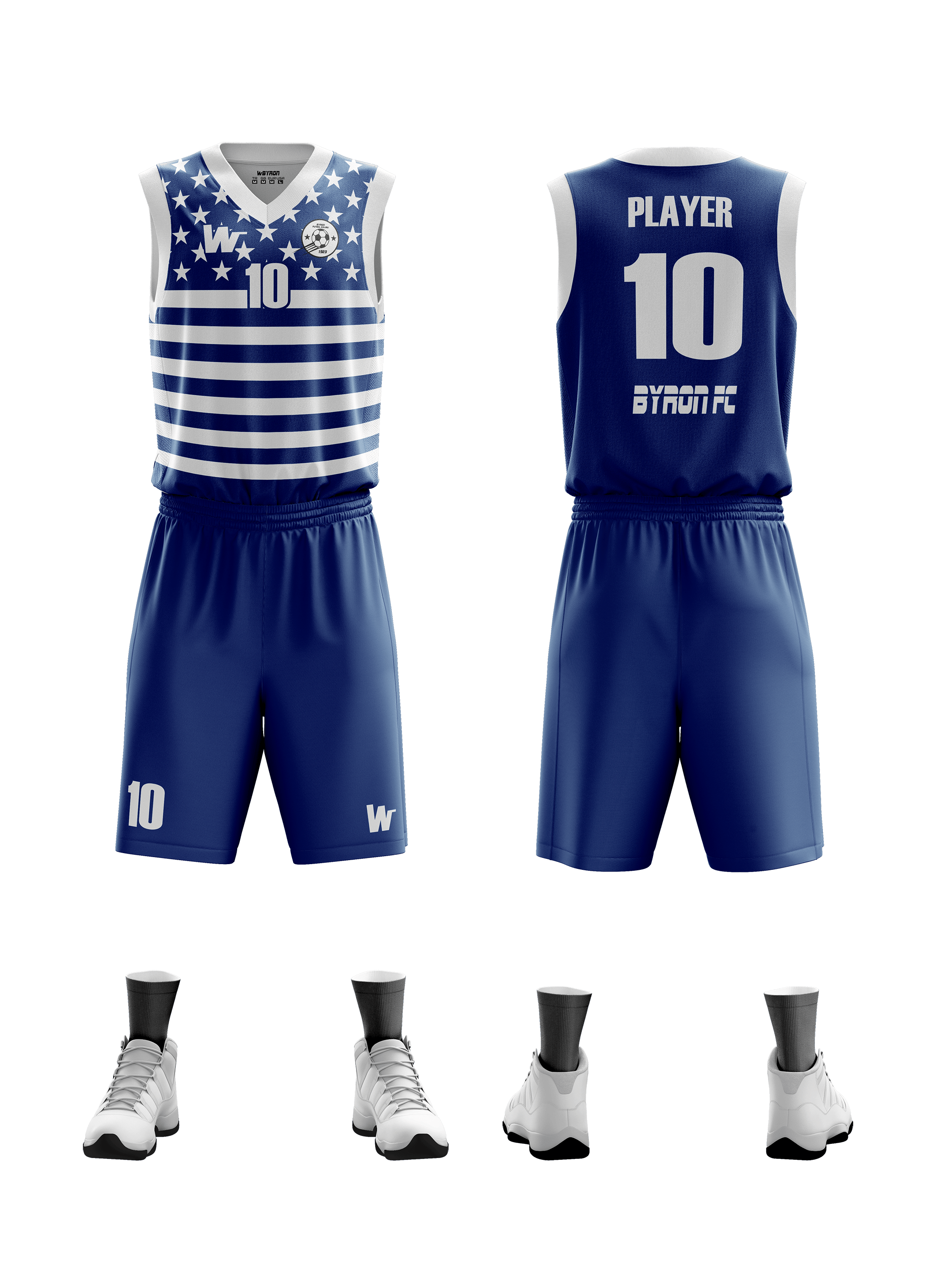 Basketbol Çizgili Forma Takım Model 005 0500-01 Lacivert Beyaz