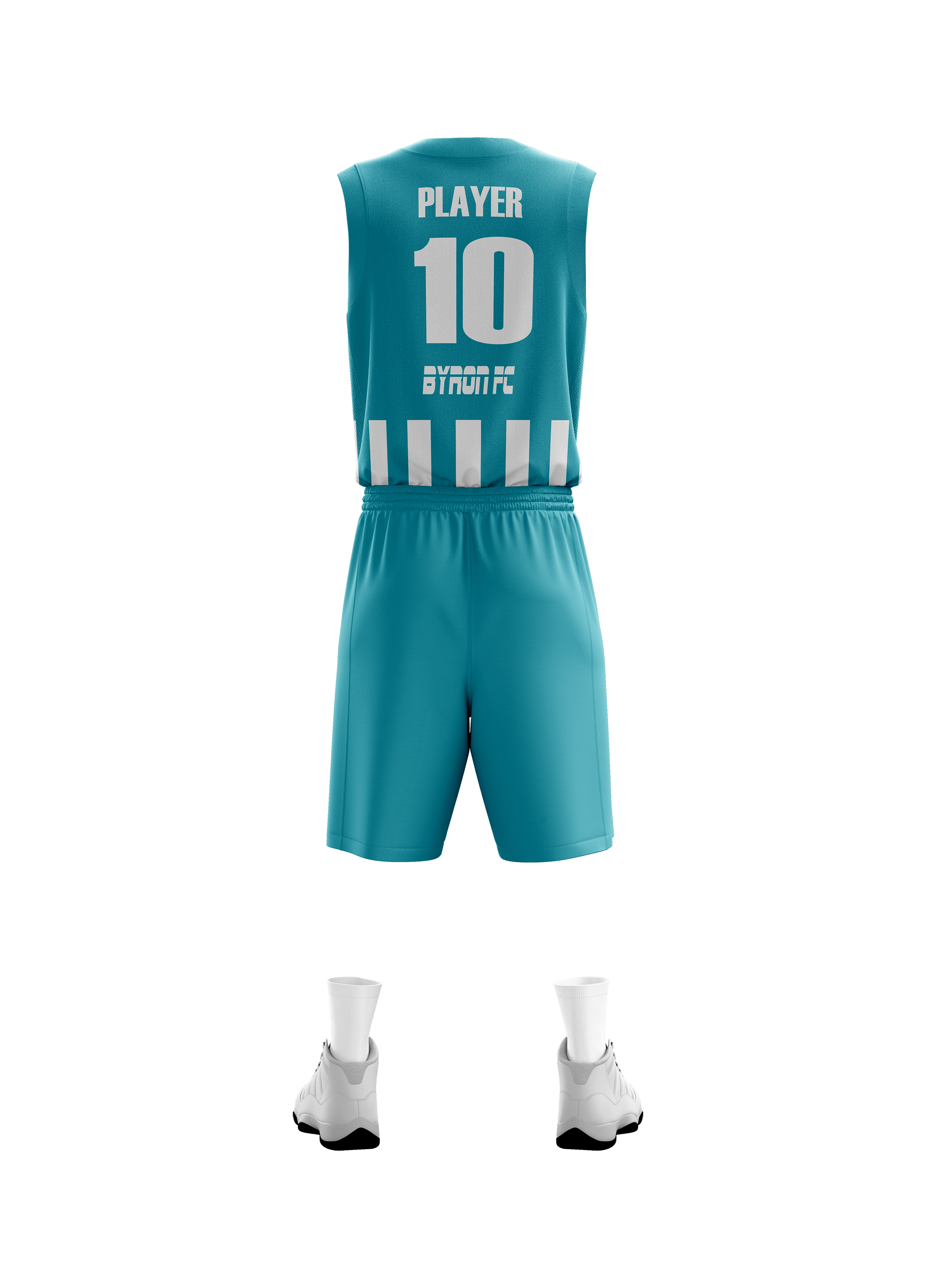 Basketbol Çubuklu Forma Takım Model 002 0700-01 Petrol Beyaz