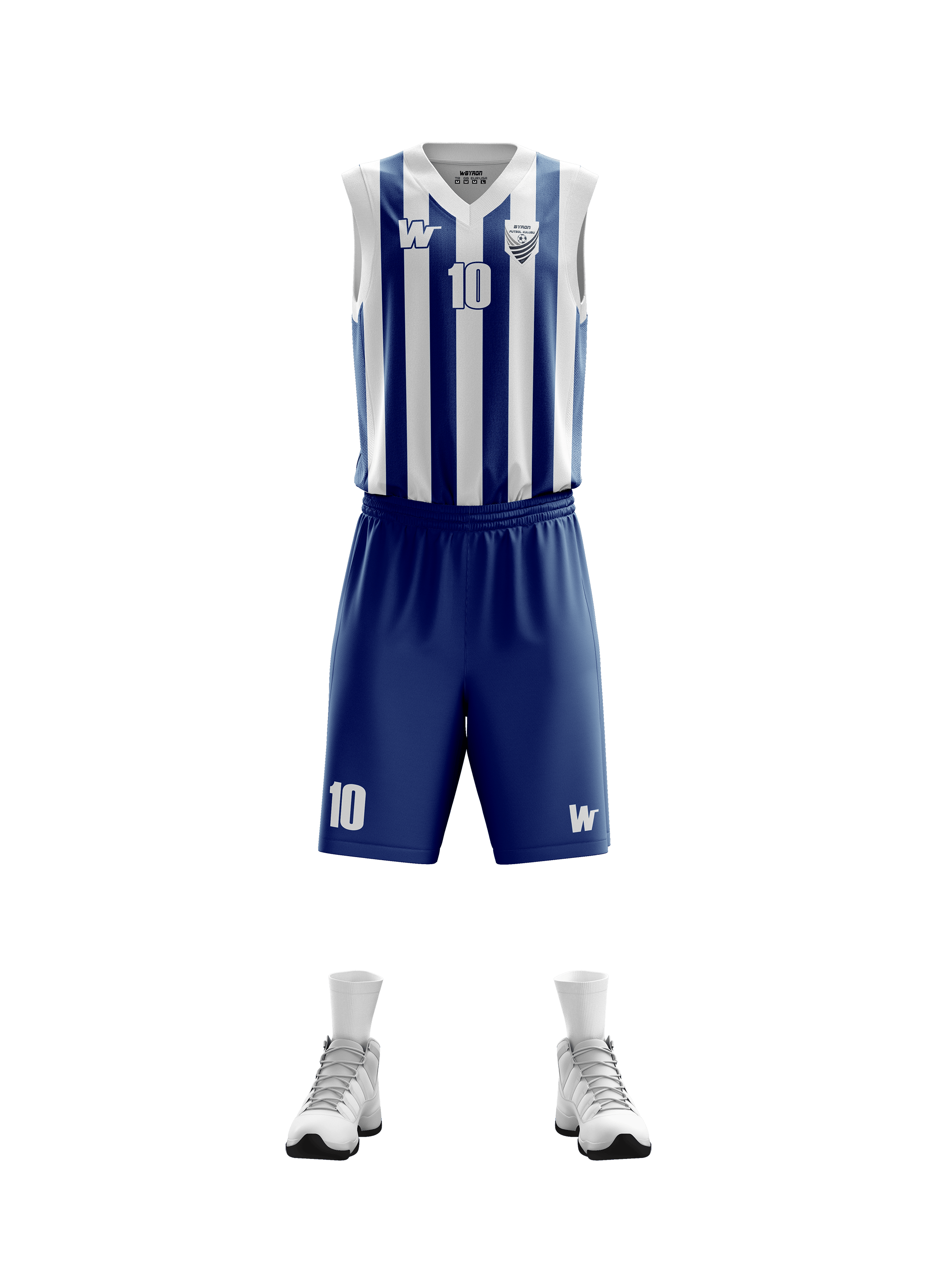 Basketbol Çubuklu Forma Takım Model 002 0400-01 Saks Beyaz