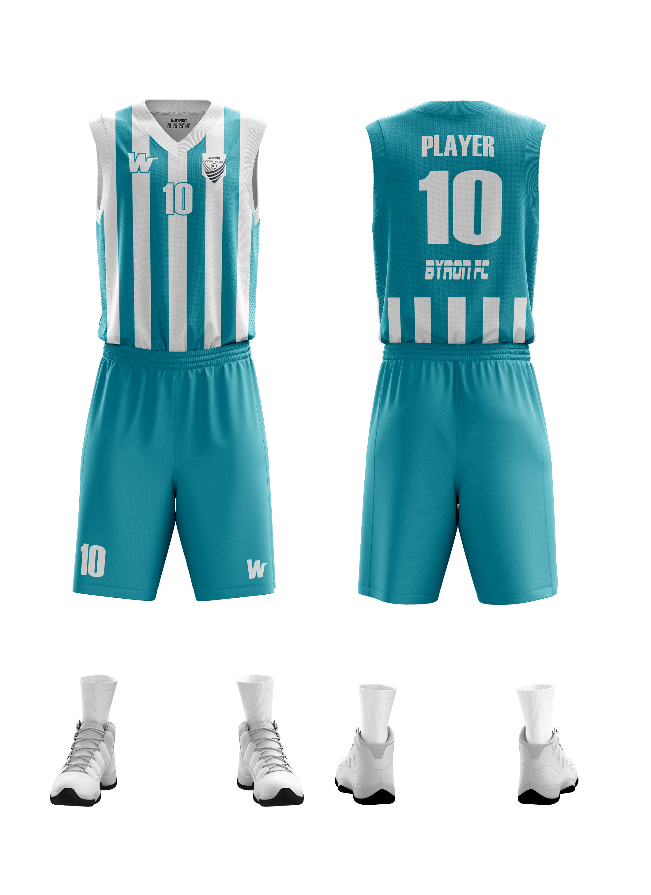 Basketbol Çubuklu Forma Takım Model 002 0700-01 Petrol Beyaz