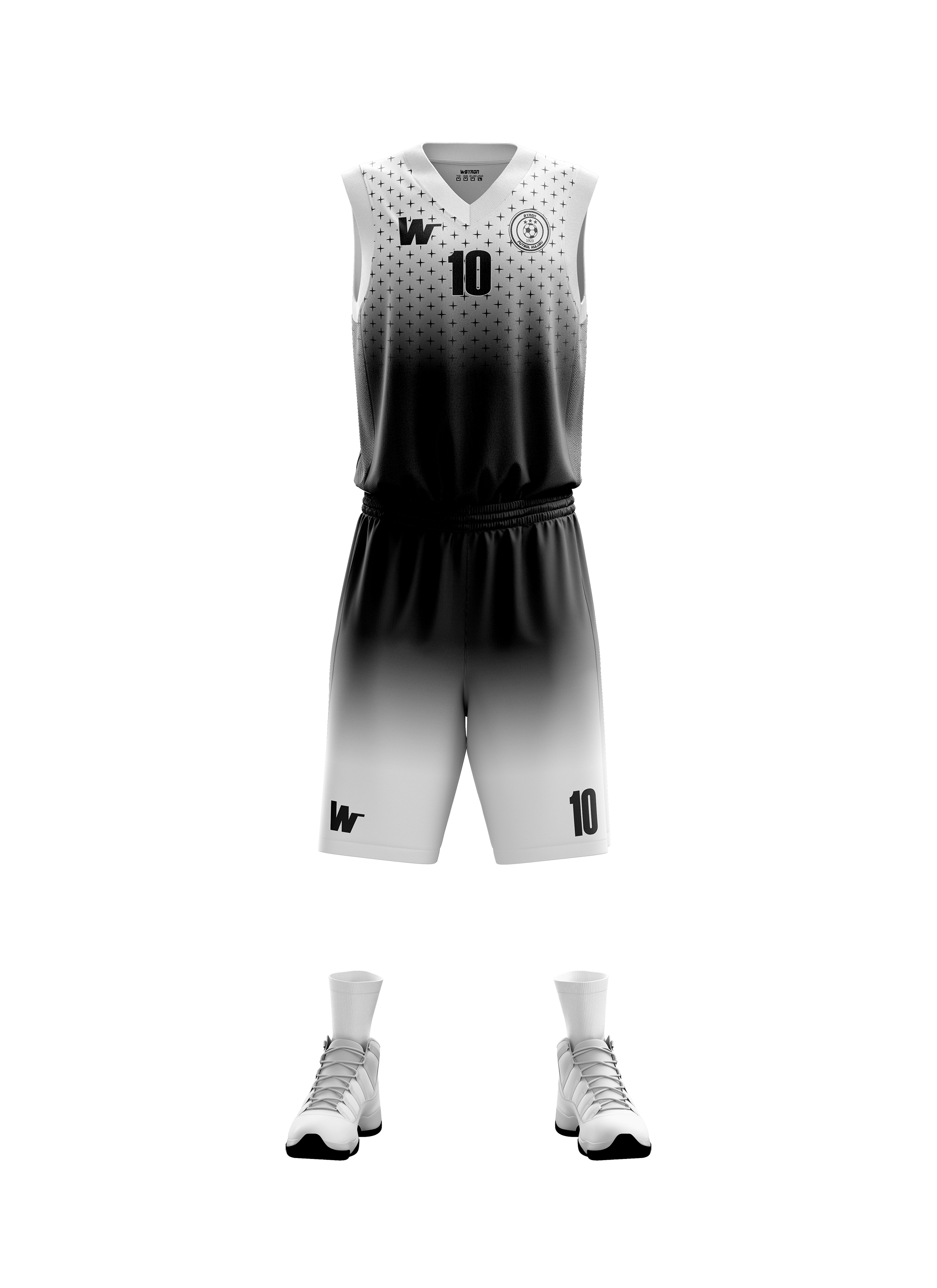 Basketbol Forma Takım Model 001 0001-01 Siyah Beyaz