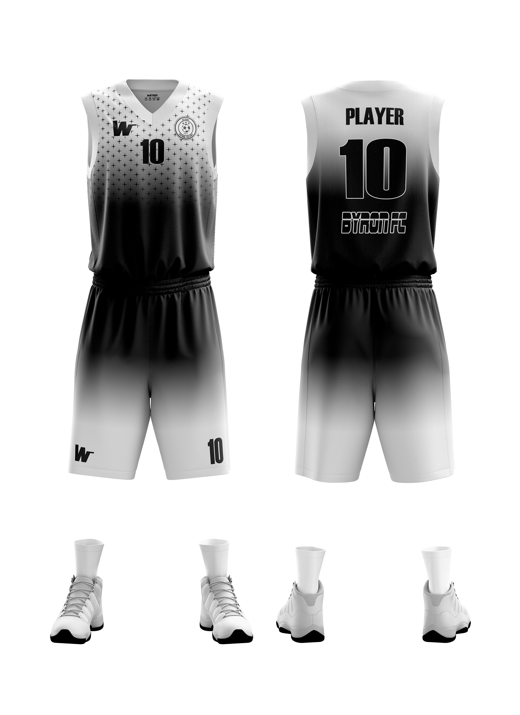 Basketbol Forma Takım Model 001 0001-01 Siyah Beyaz