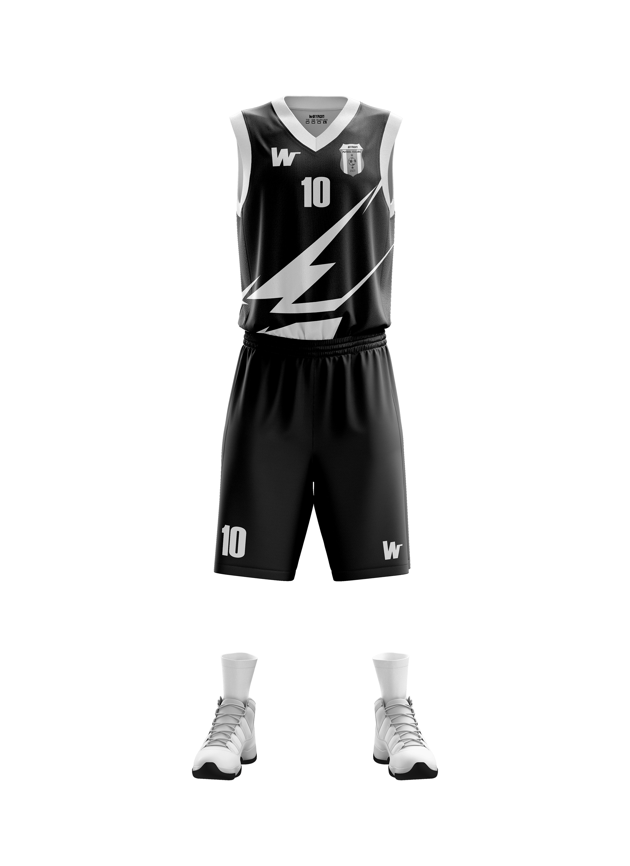 Basketbol Forma Takım Model 003 0100-01 Siyah Beyaz