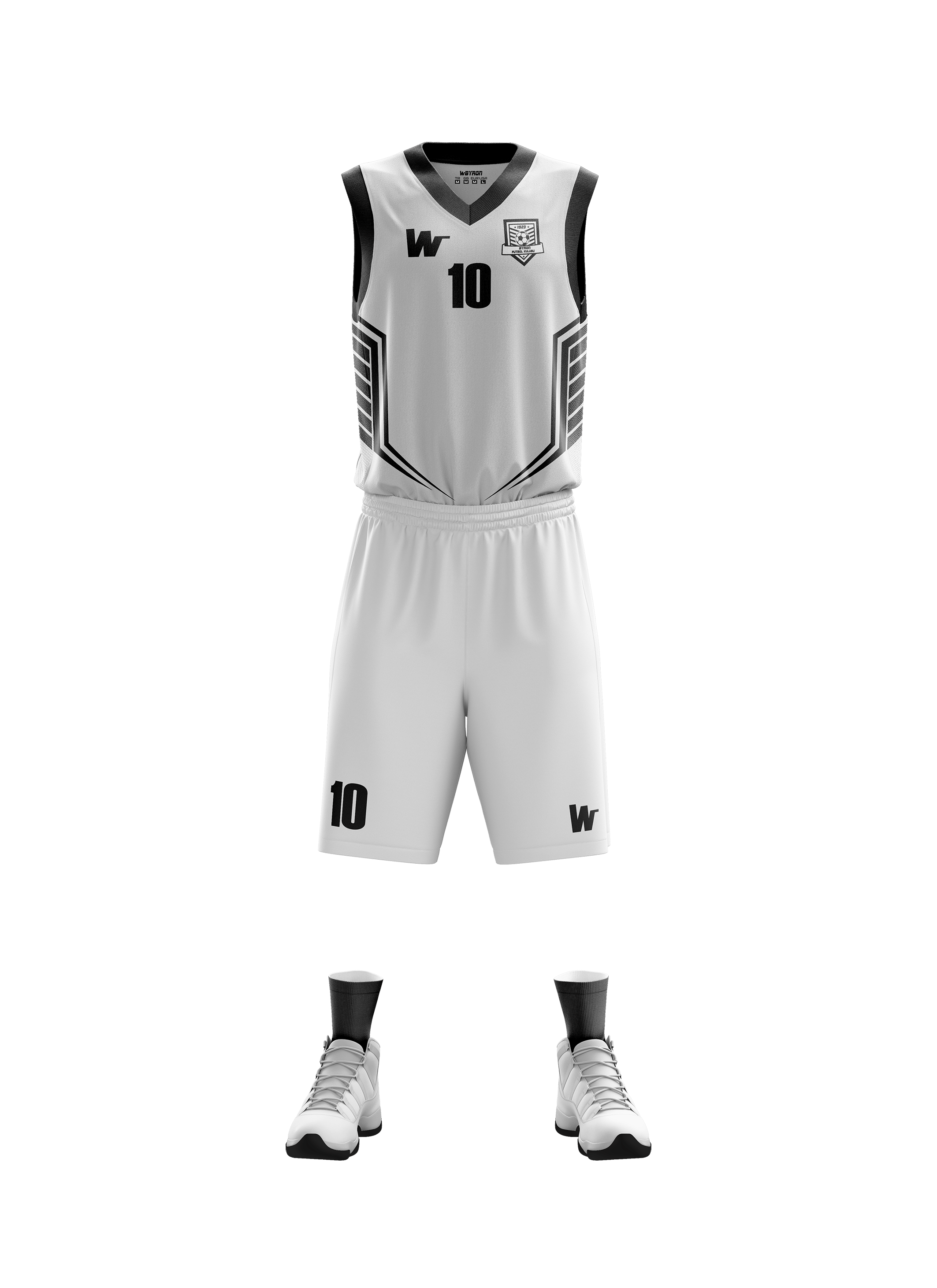 Basketbol Forma Takım Model 004 0100-01 Siyah Beyaz