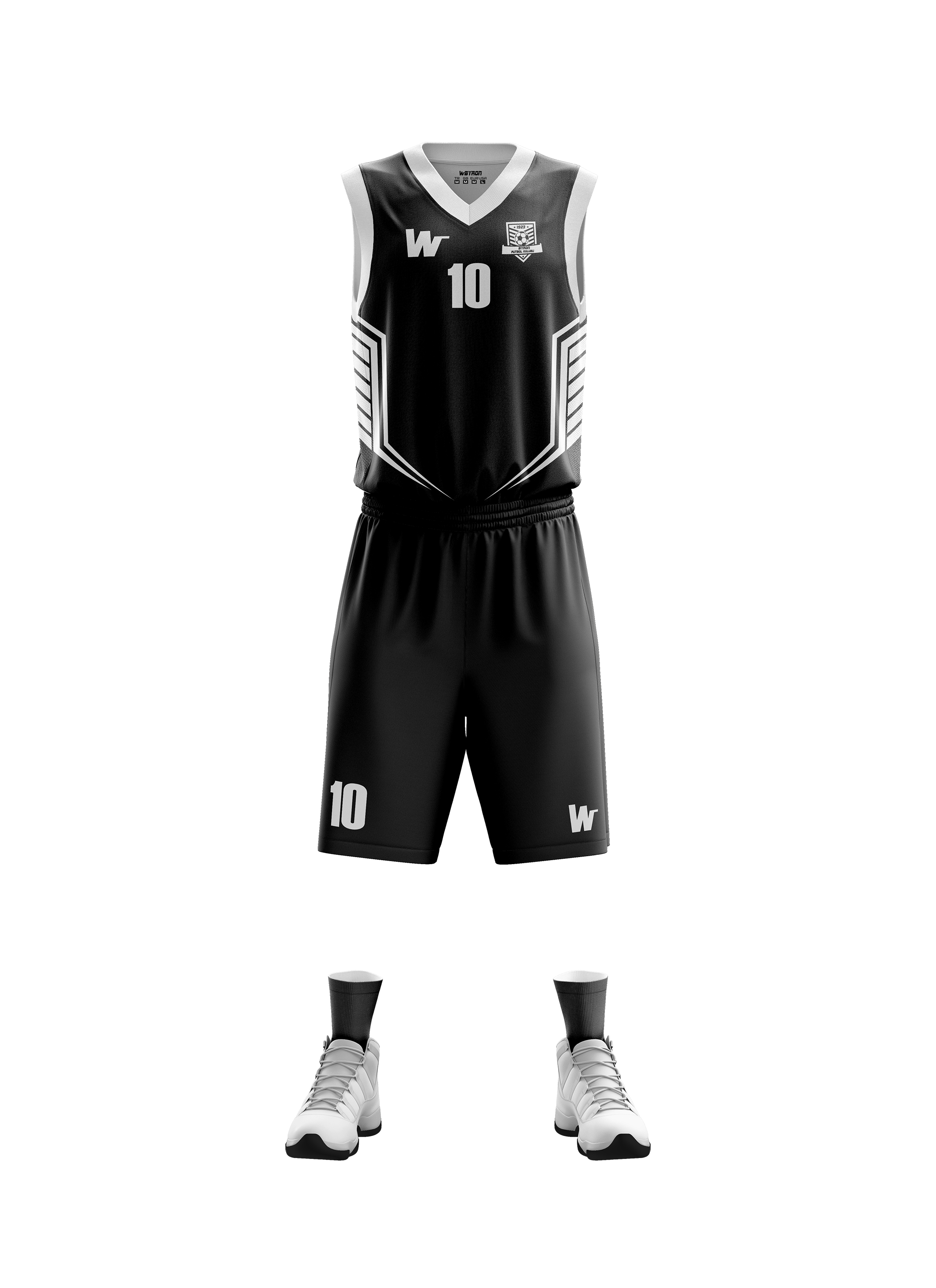 Basketbol Forma Takım Model004 0001-01  Beyaz Siyah