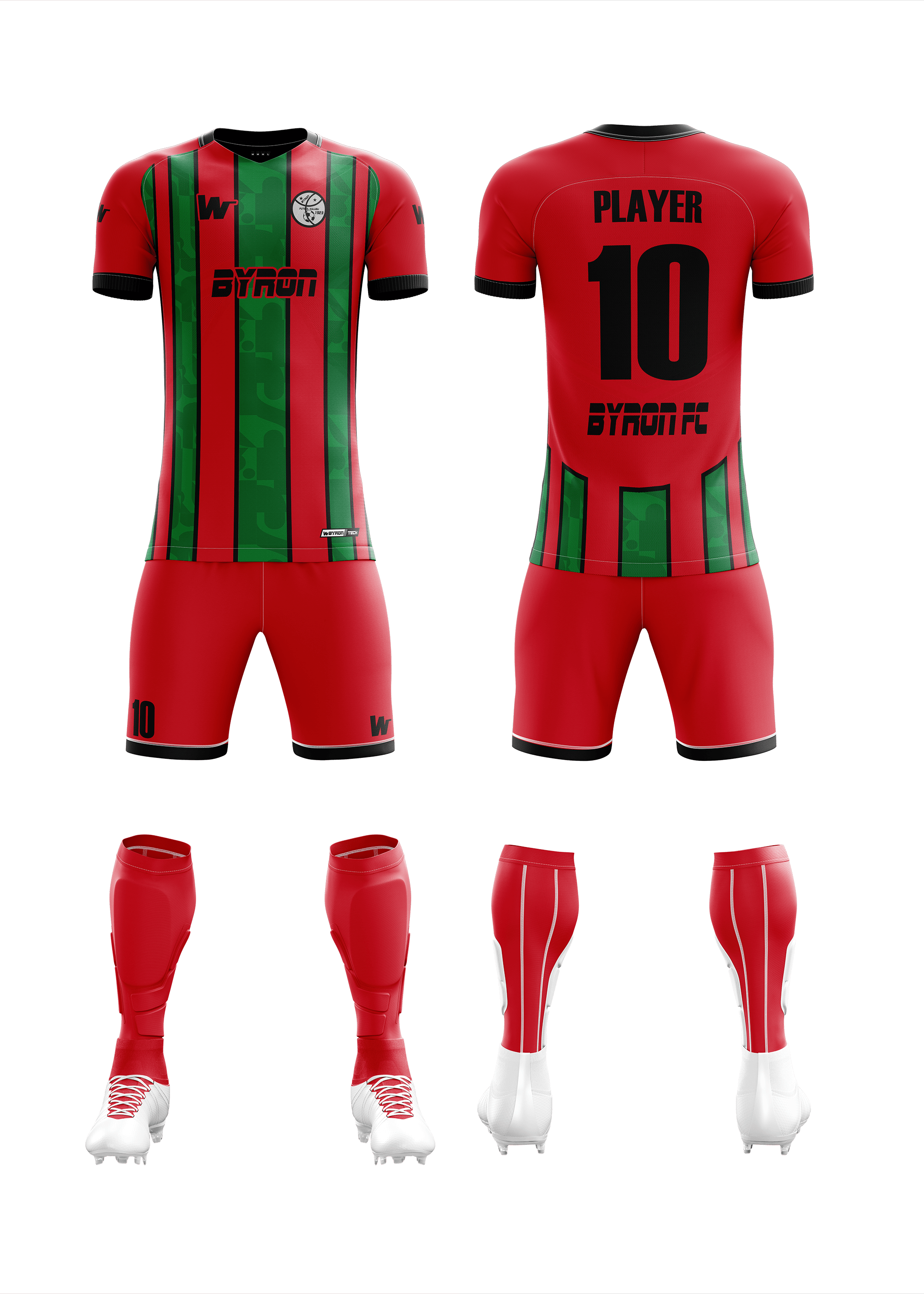 Futbol Forma Takım Model 0012 020106-01 Kırmızı Siyah Yeşill