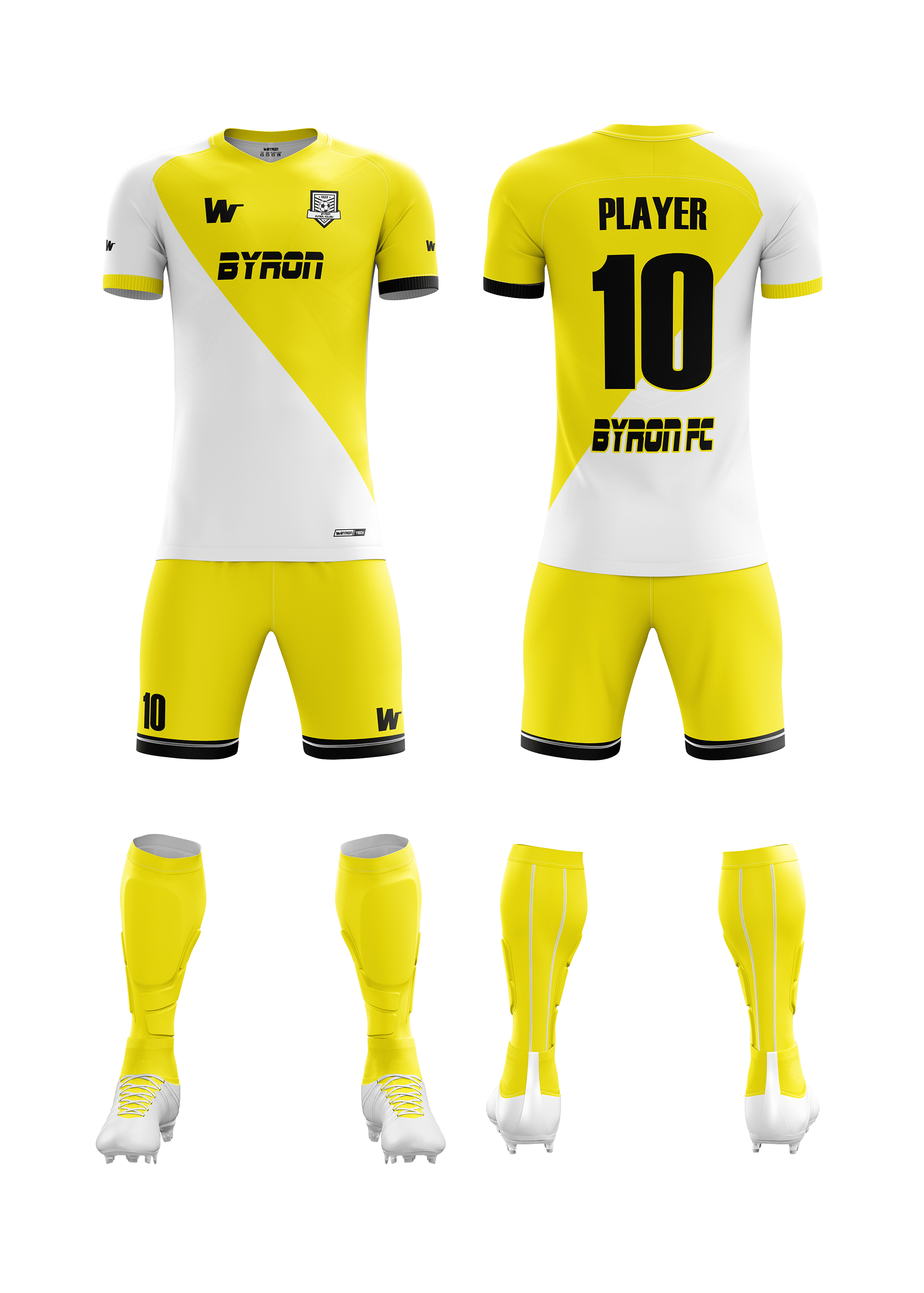 Futbol Forma Takım Model 002  0301-01 Sarı Beyaz