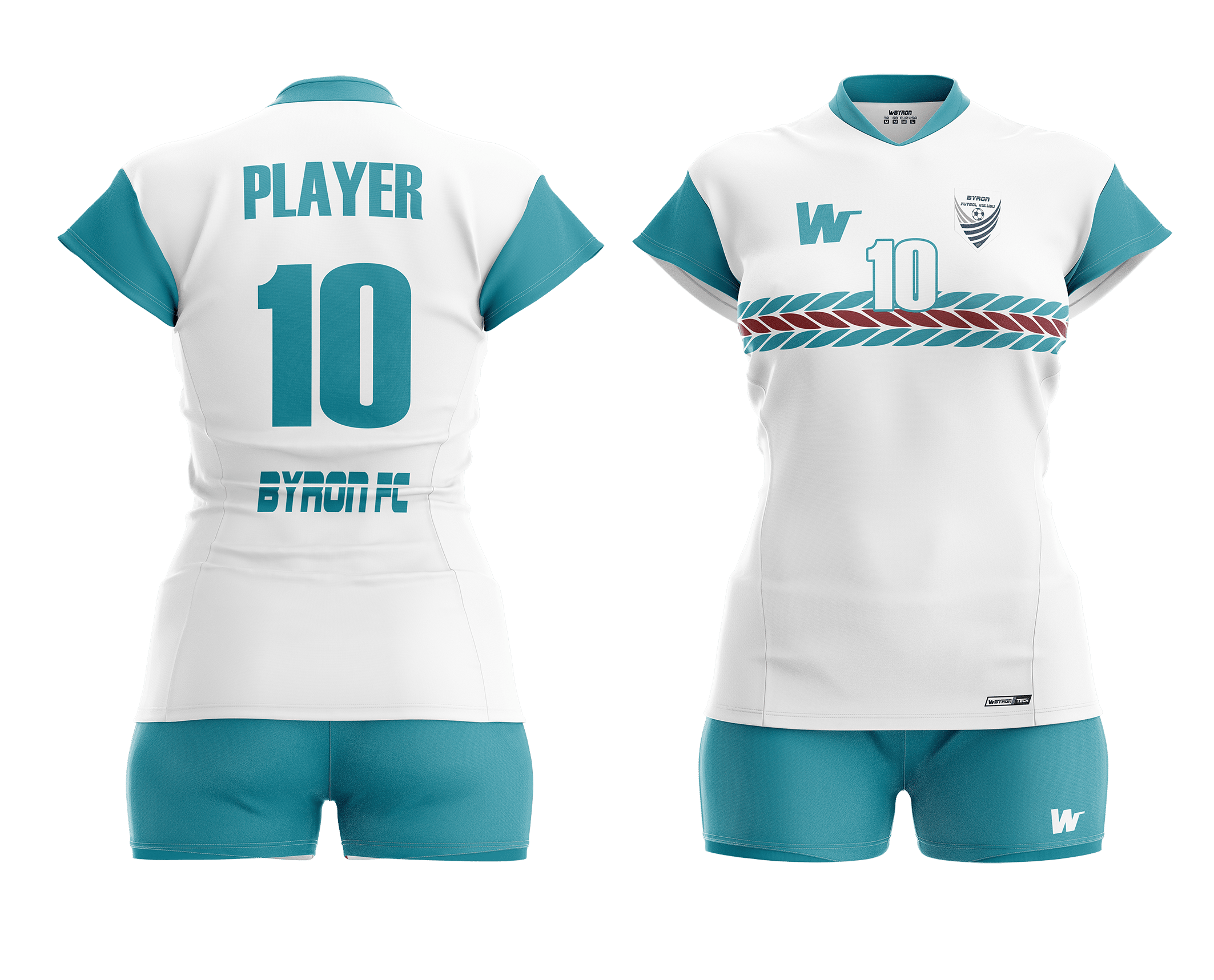 Voleybol Kadın Forma Takım Model 0002 0007-01 Beyaz Petrol