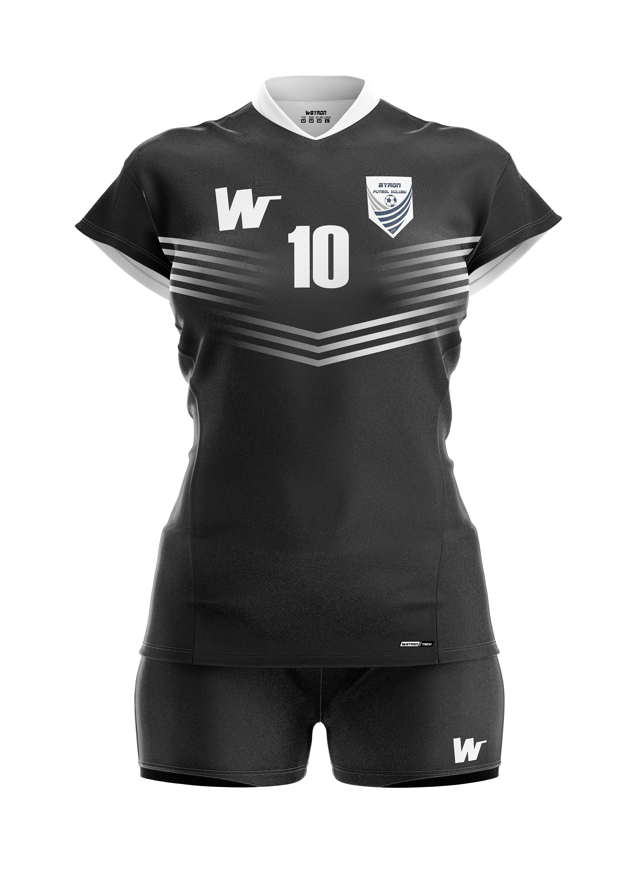 Voleybol Kadın Forma Takım Model 001 0100-01 Siyah Beyaz