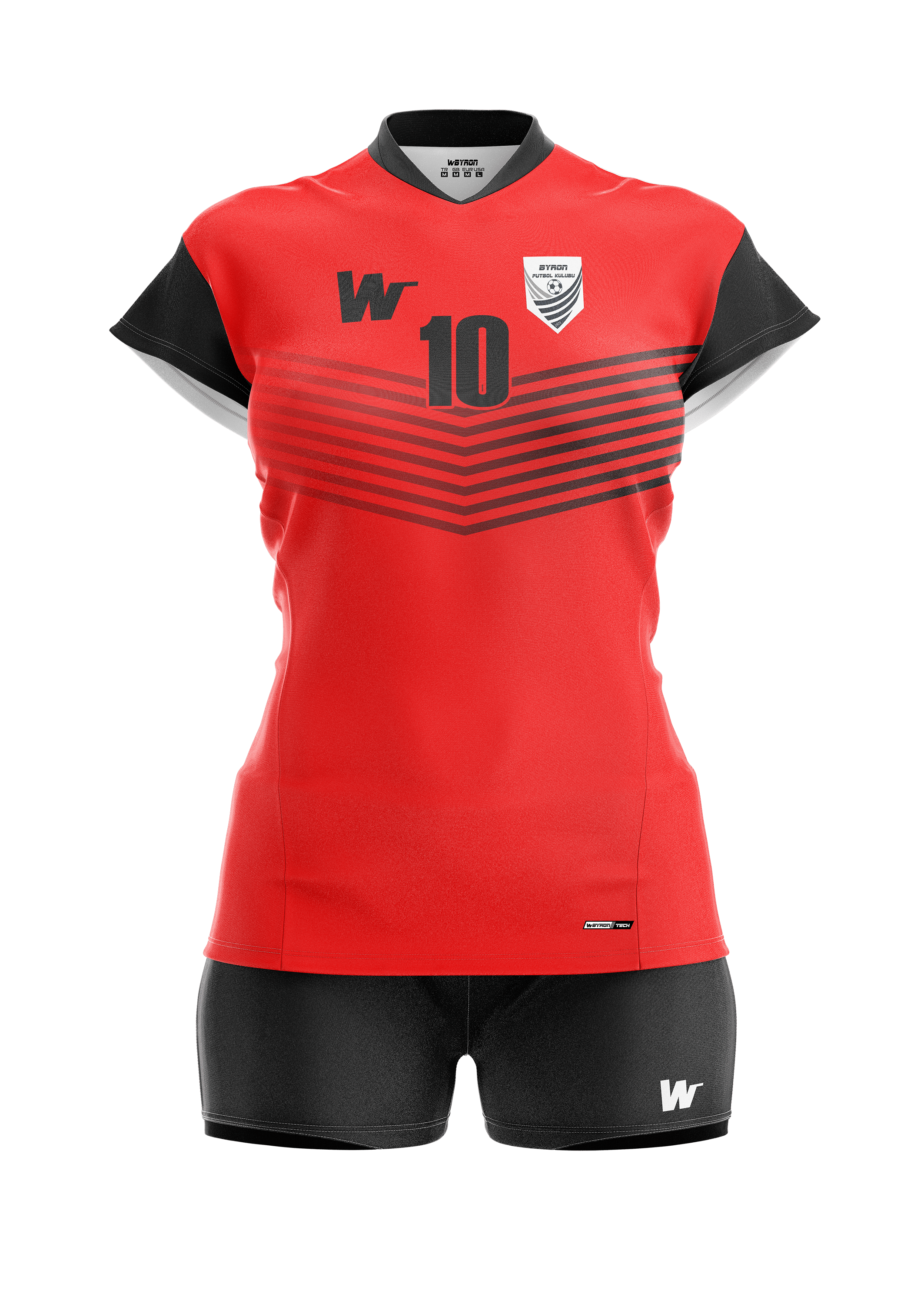 Voleybol Kadın Forma Takım Model 001 0201-01 Kırmızı Siyah