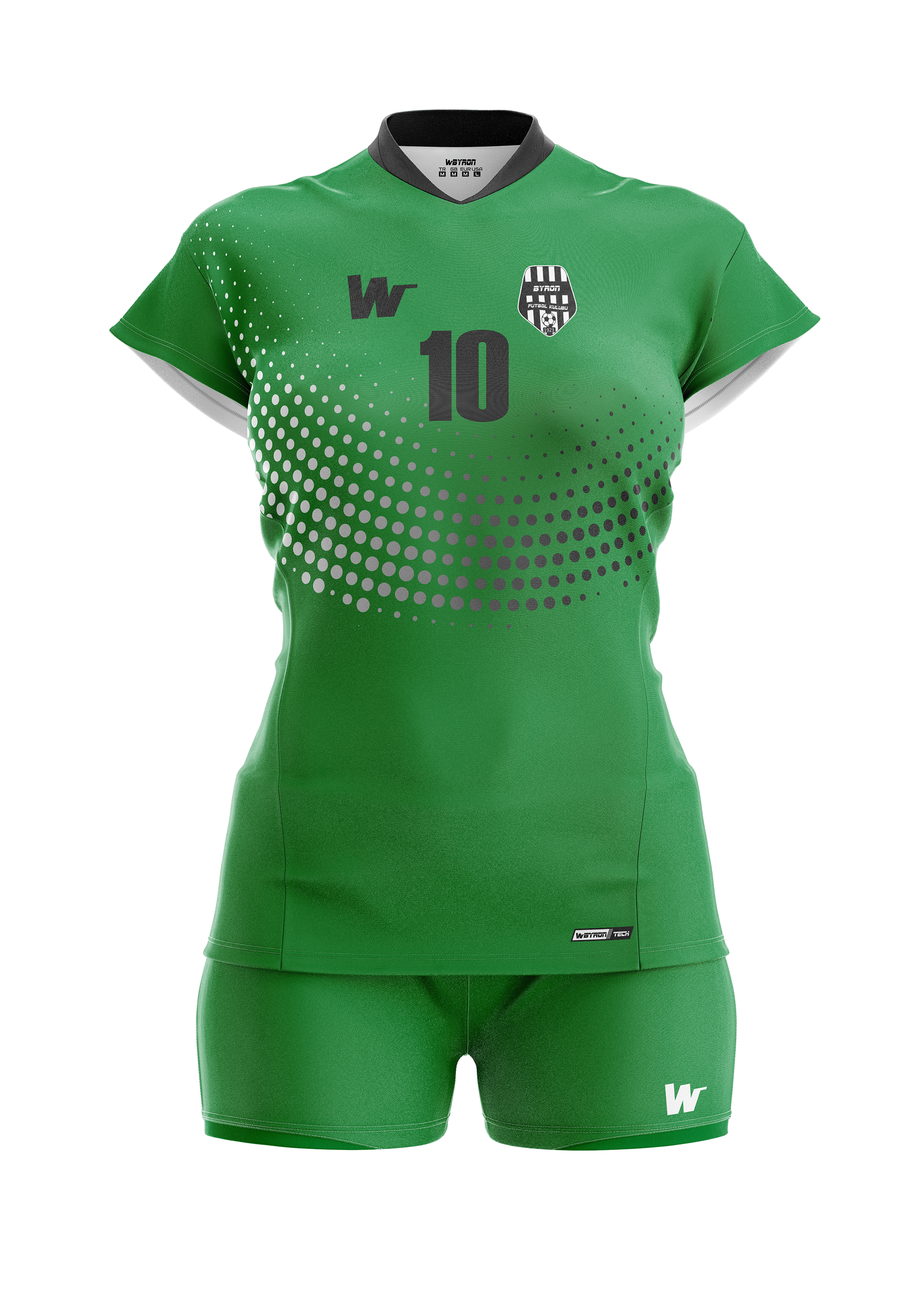 Voleybol Kadın Forma Takım Model 004 060100 Yeşil Siyah Beyaz