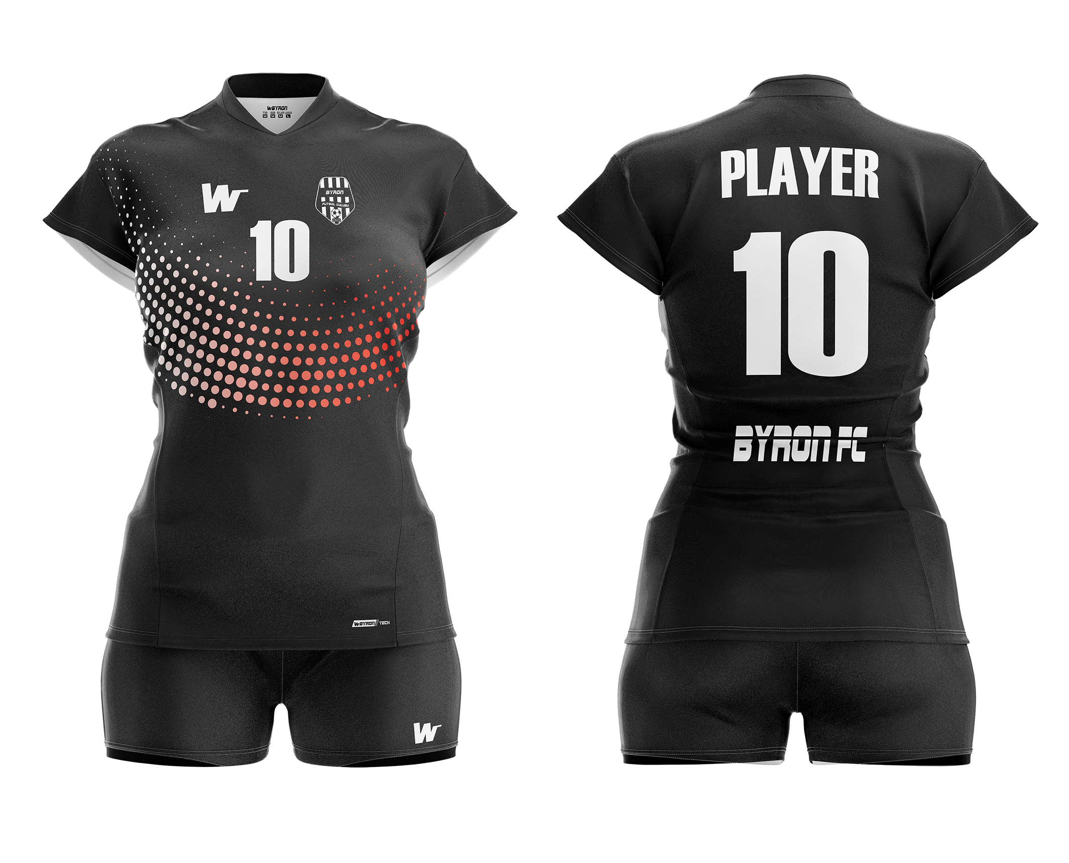 Voleybol Kadın Forma Takım Model 004 010200 Siyah Kırmızı Beyaz