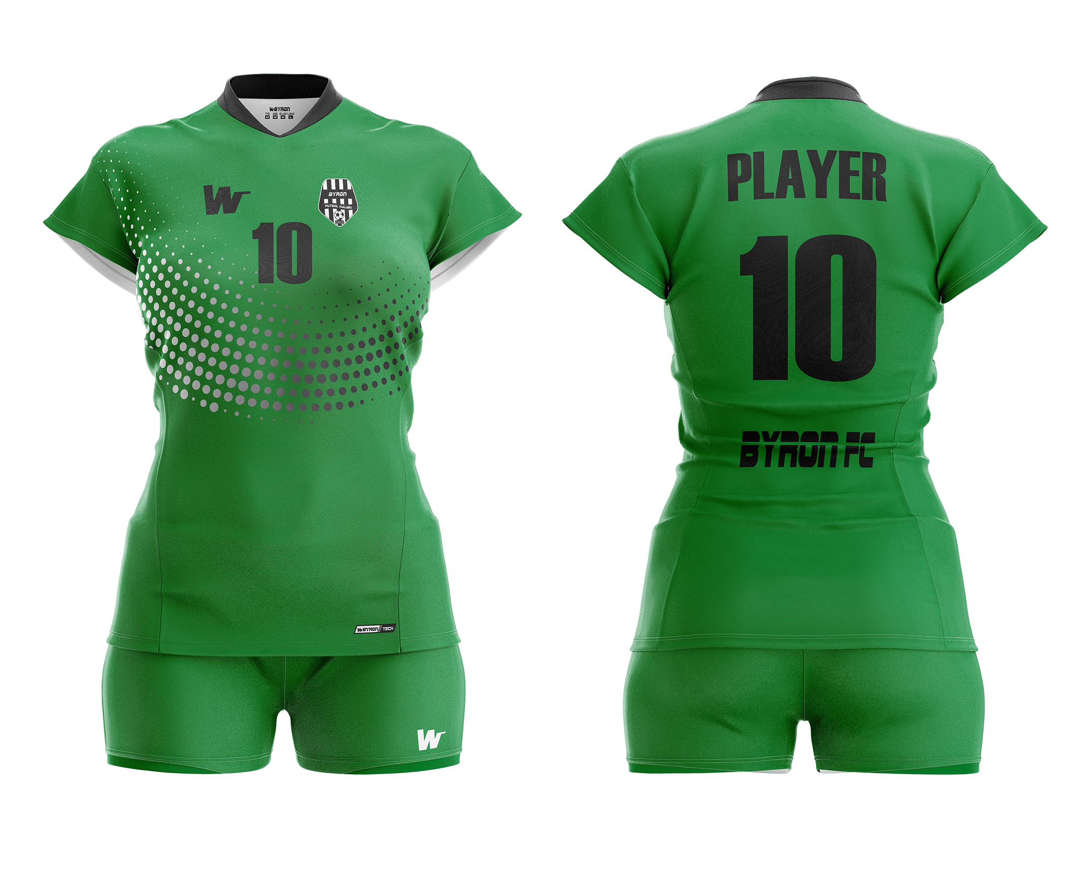 Voleybol Kadın Forma Takım Model 004 060100 Yeşil Siyah Beyaz