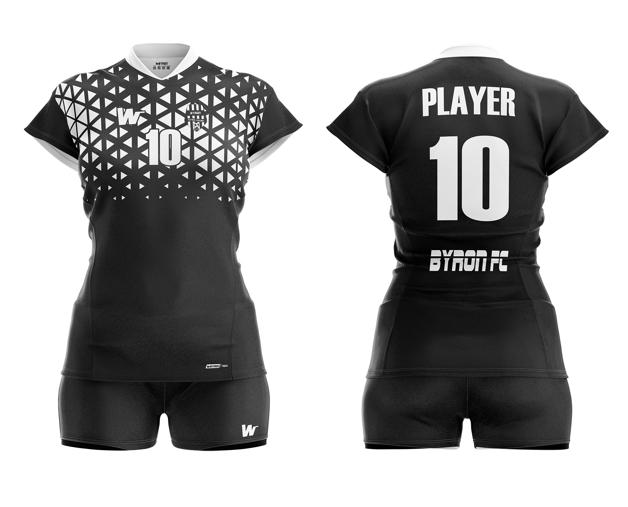 Voleybol Kadın Forma Takım Model 005 0100 Siyah Beyaz